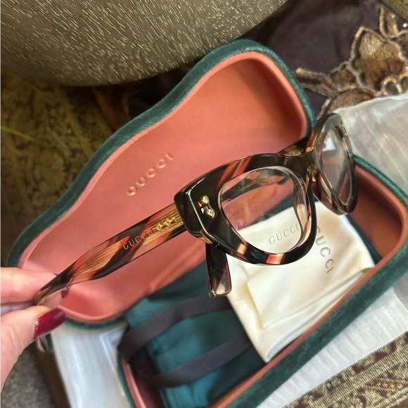 Authentic GUCCI 49mm Cat eyes Acetate optical Glasses new ❤️ - Picture 5 of 13